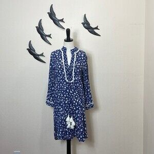 Poupette St Barth Donna Lace Up Tassel Tie Tunic Dress Swim Cover Up - S - NEW!